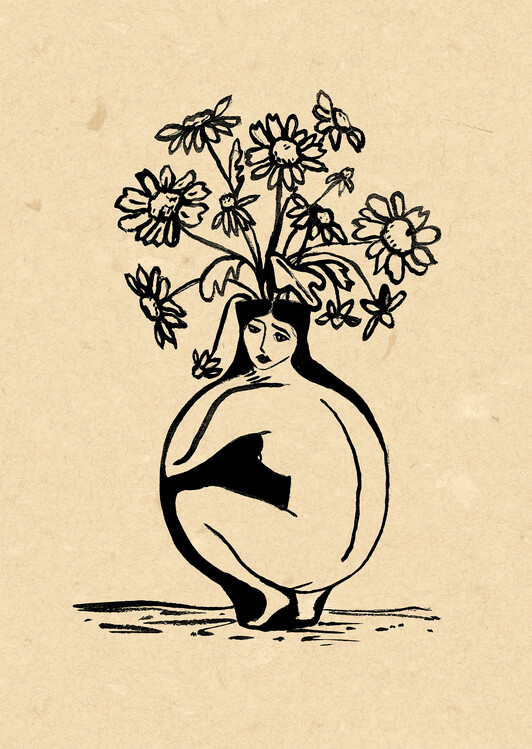 Art Print Woman in vase