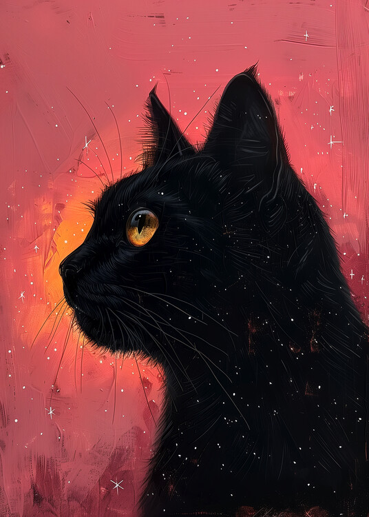 Ilustrace Candy Cat the Star III, Justyna Jaszke, 30x40 cm