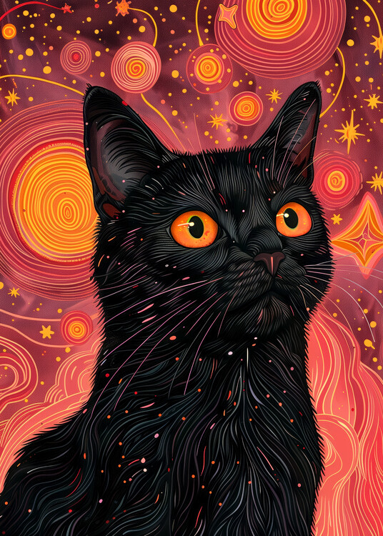 Ilustrace Candy Cat the Star VI, Justyna Jaszke, 30x40 cm