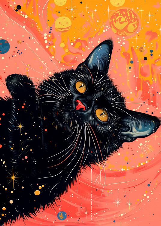 Ilustrace Candy Cat the Star I, Justyna Jaszke, 30x40 cm