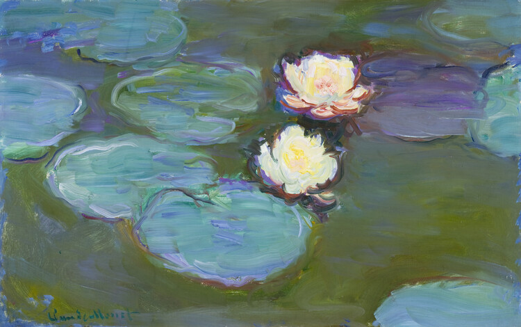 Obrazová reprodukce Waterlilies, Evening, Claude Monet, 40x24.6 cm