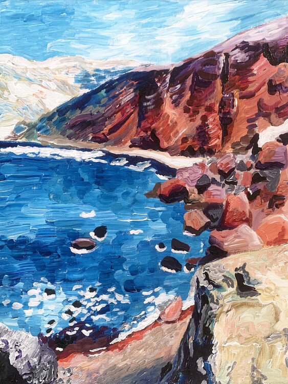 Ilustrace Red Sand Beach, Key and Sea Creative, 30x40 cm