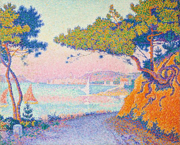 Ilustrace Golfe Juan 1896, Paul Signac, 40x30 cm