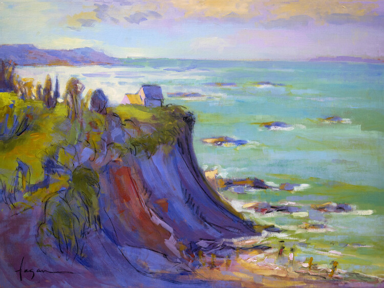 Ilustrace Colorful cliff, Dorothy Fagan, 40x30 cm