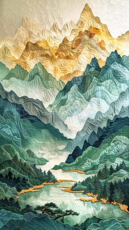 Ilustrace Mountains 25, Bilge Paksoylu, 22.5x40 cm