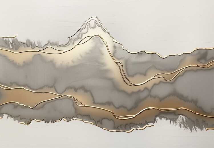 Ilustrace Metallic landscape no4, Alma, 40x26.7 cm