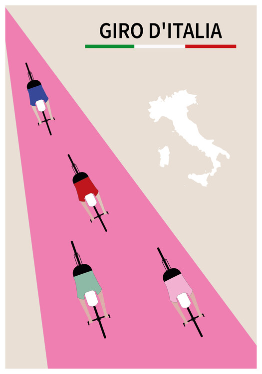 Ilustrace Giro d Italia, Poster Paperago, 26.7x40 cm