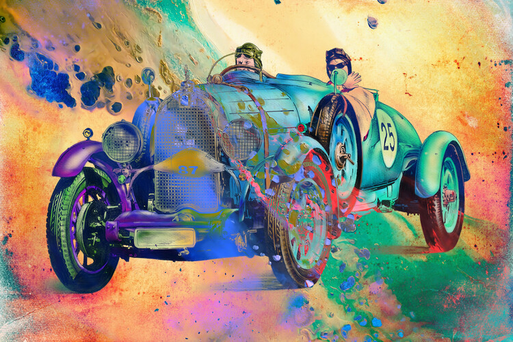 Ilustrace Vintage car 1, Rafal Kulik, 40x26.7 cm