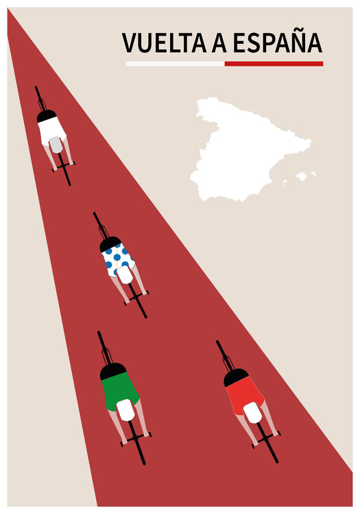 Ilustrace Vuelta a espana, Poster Paperago, 26.7x40 cm