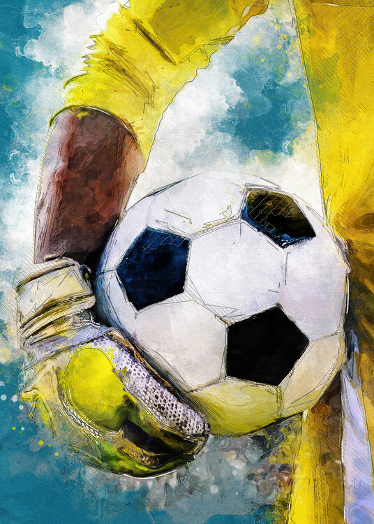 Ilustrace Football 4 sport art, Justyna Jaszke, 30x40 cm
