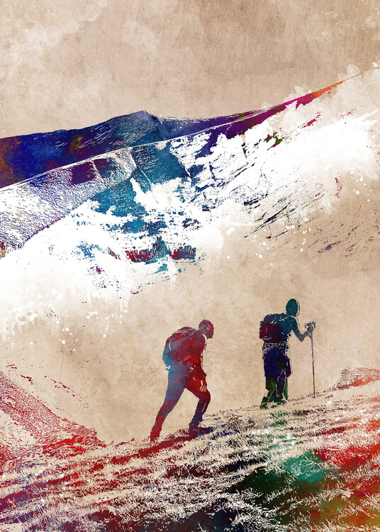 Ilustrace Mountaineers Sport Art, Justyna Jaszke, 30x40 cm