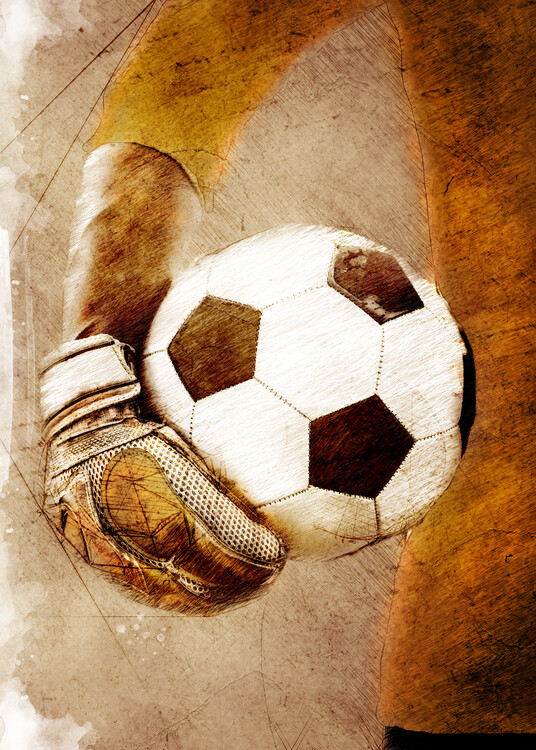 Ilustrace Football Soccer 3, Justyna Jaszke, 30x40 cm