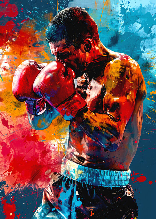 Ilustrace Sport Boxer 4, Justyna Jaszke, 30x40 cm