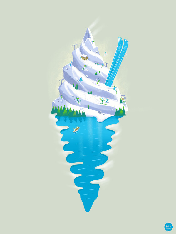 Ilustrace Ski Sundae, Mark Harrison, 30 × 40 cm