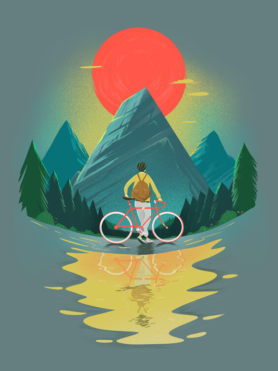 Ilustrace Mountain Range Riding, Mark Harrison, 30 × 40 cm