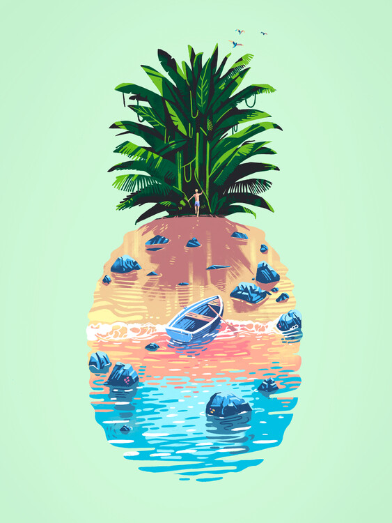 Ilustrace Pineapple Island, Mark Harrison, 30 × 40 cm