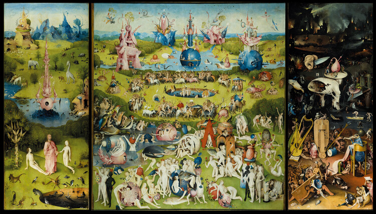 Obrazová reprodukce Zahrada pozemských rozkoší, Hieronymus Bosch, 40 × 22.5 cm