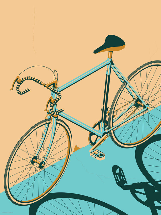 Ilustrace Isometric Bicycle, Wyatt 9, 30 × 40 cm