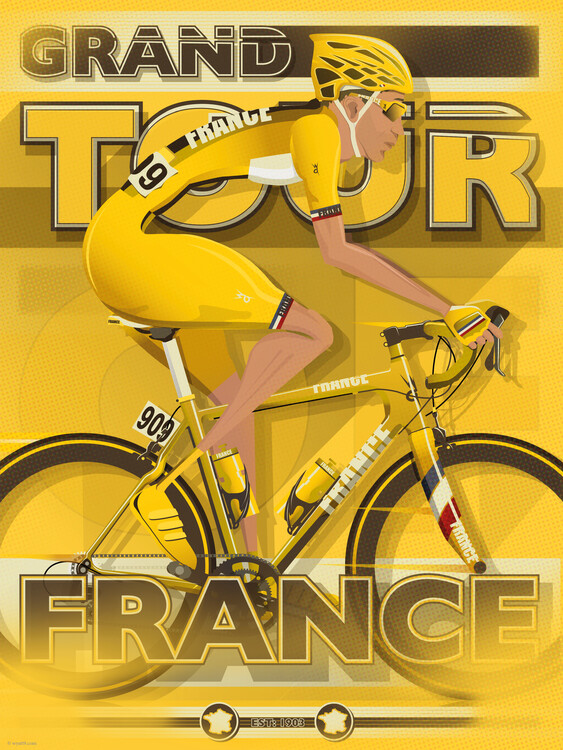 Ilustrace Tour De France, Wyatt 9, 30 × 40 cm