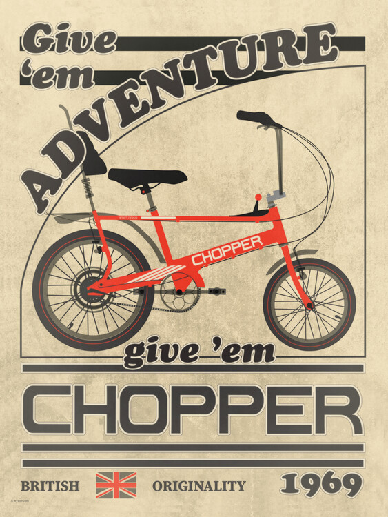 Ilustrace Chopper Bicycle Vintage, Wyatt 9, 30 × 40 cm