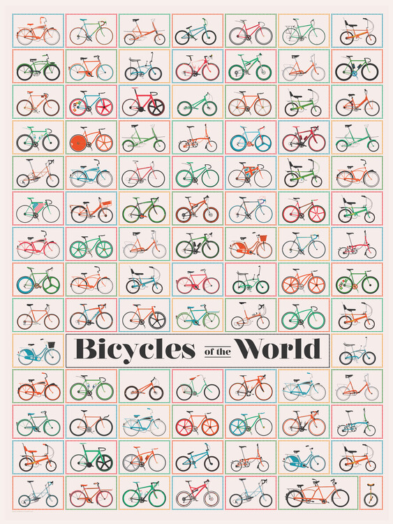 Ilustrace Bicycles of the World, Wyatt 9, 30 × 40 cm