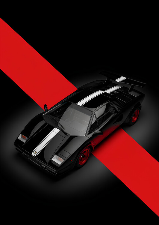Obraz na plátně Lamborghini Countach – The Dark Prince of Supercars