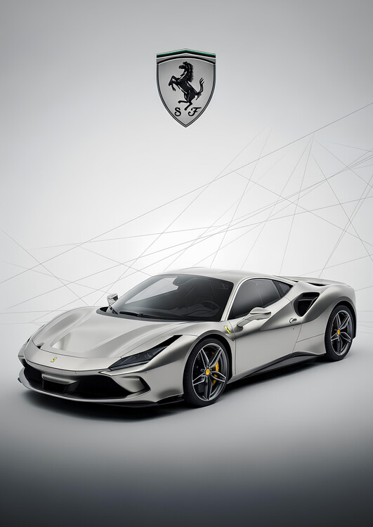 Plakát Ferrari F8 Tributo in Grigio Titanio Silver