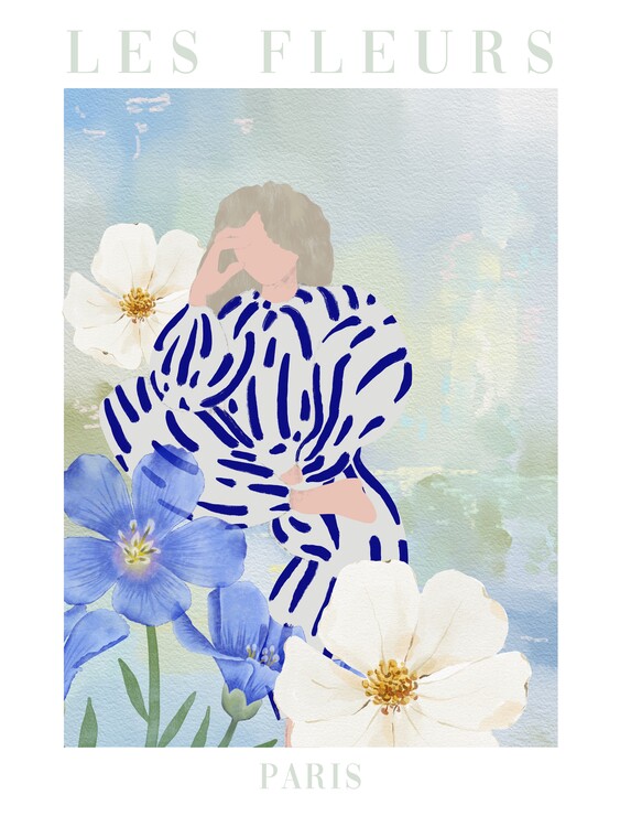 Plakát Les Fleurs, Paris