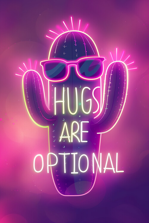 Plakát Hugs are Optional
