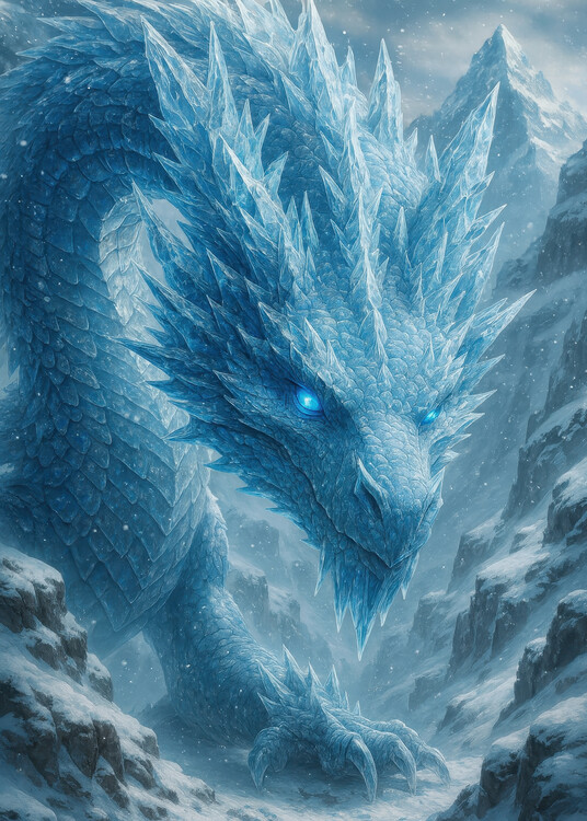 Plakát Frostborn Dragon of the Frozen Peaks
