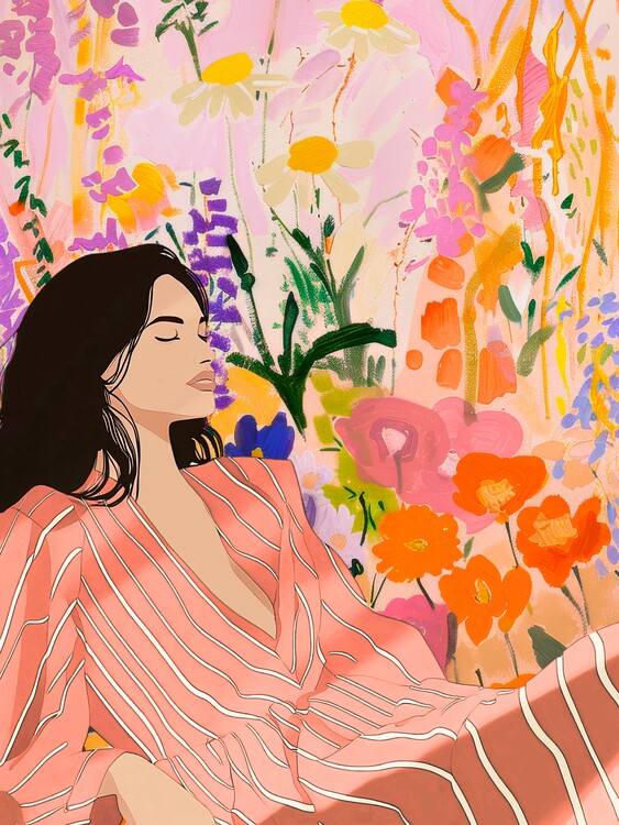 Plakát Woman relaxing, Boheme paint