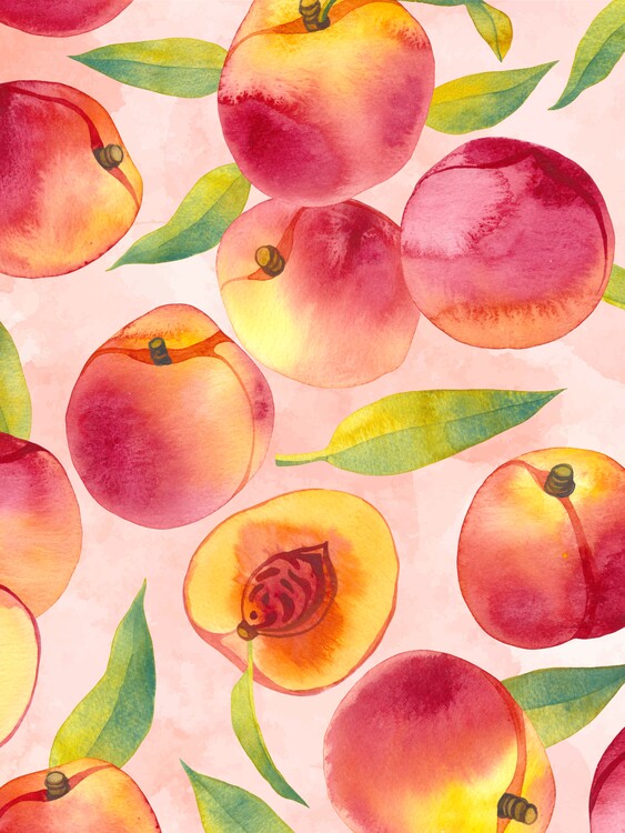 Plakát Peach, fruit art