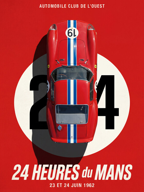 Plakát Ferrari 250 GTO 24 Heures du Mans 1962 Le Mans Legend