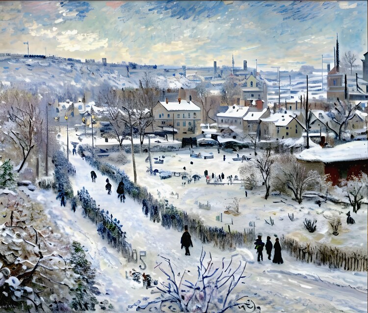 Plakát Argenteuil in the Snow - Quiet Atmosphere of a Winter