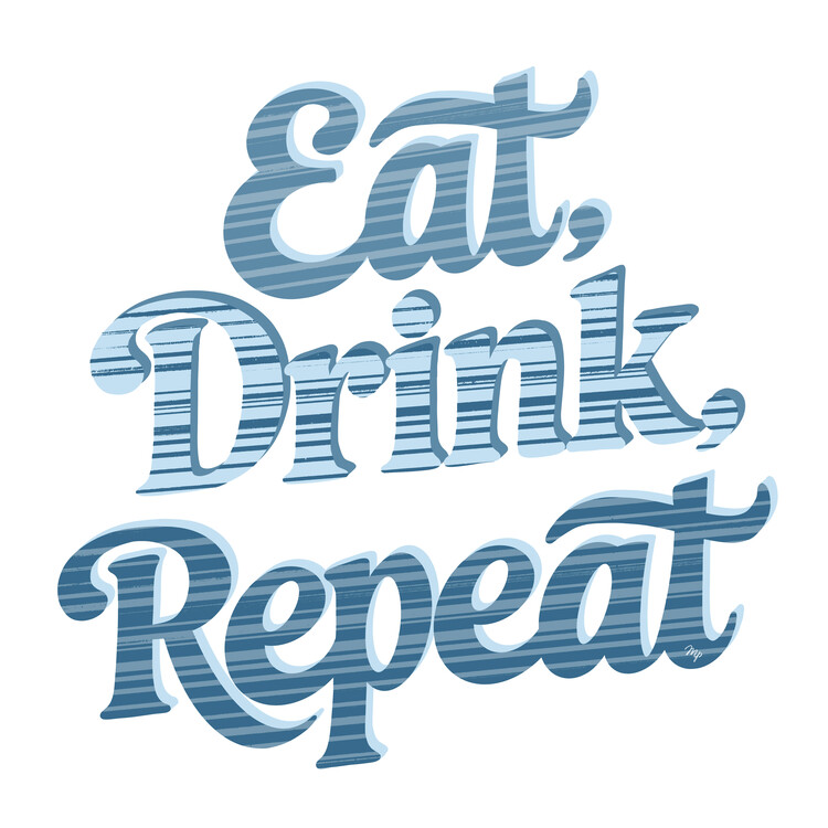 Plakát Eat, drink, Repeat Food quote