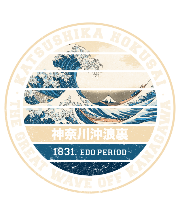 Tričko Hokusai vintage