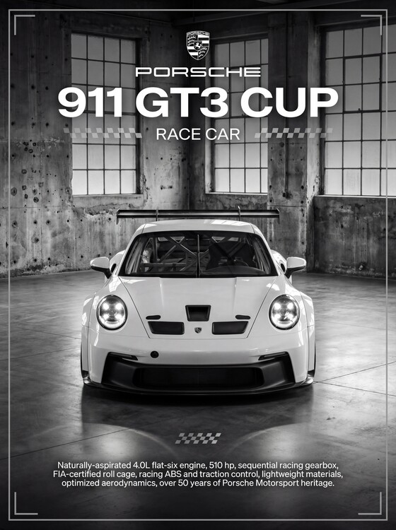 Plakát Porsche 911 GT3 Cup — Pure Race. Zero Compromise.