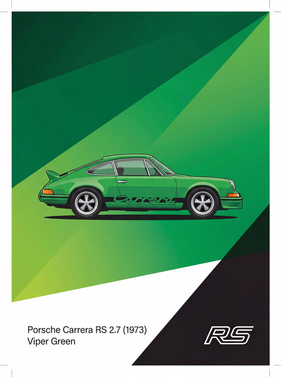 Plakát Porsche Carrera RS 2.7 (1973) — Viper Green