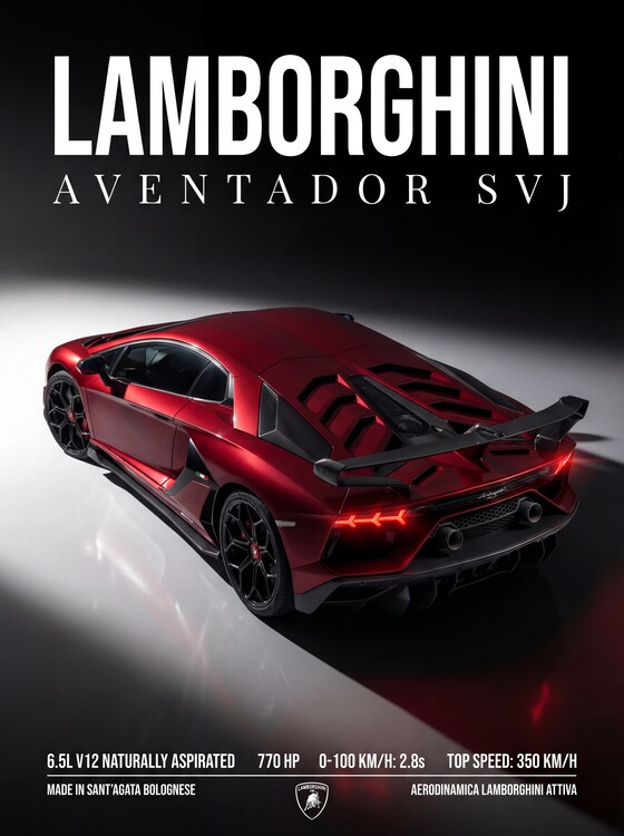 Plakát Lamborghini Aventador SVJ: Apex Predator