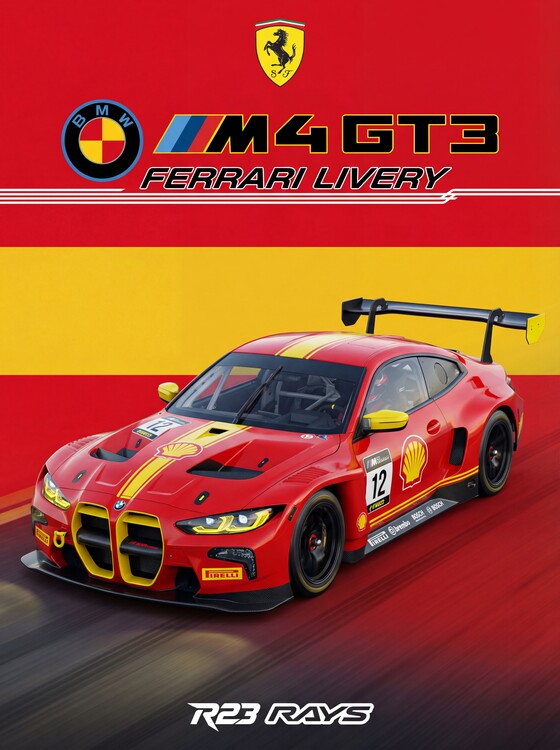 Plakát A Masterpiece of Contrast: BMW M4 GT3 in Ferrari Livery