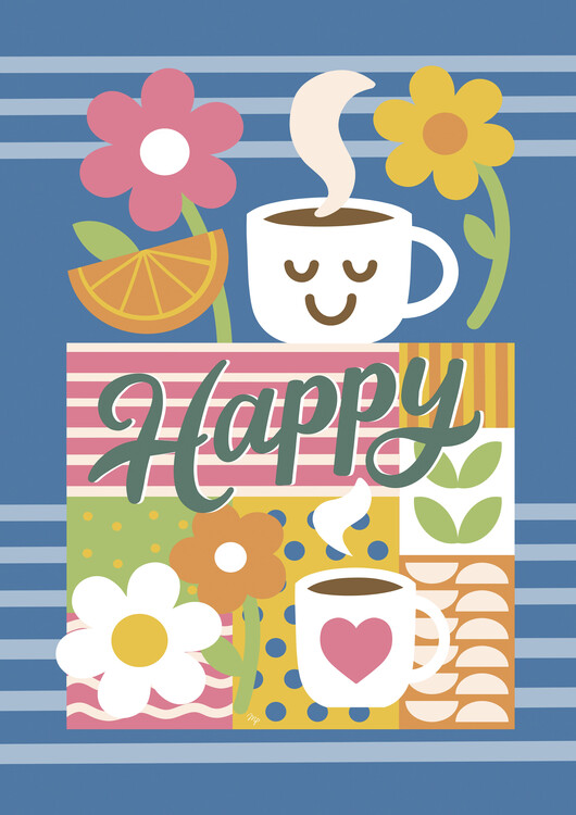 Plakát Happy Coffee Cup