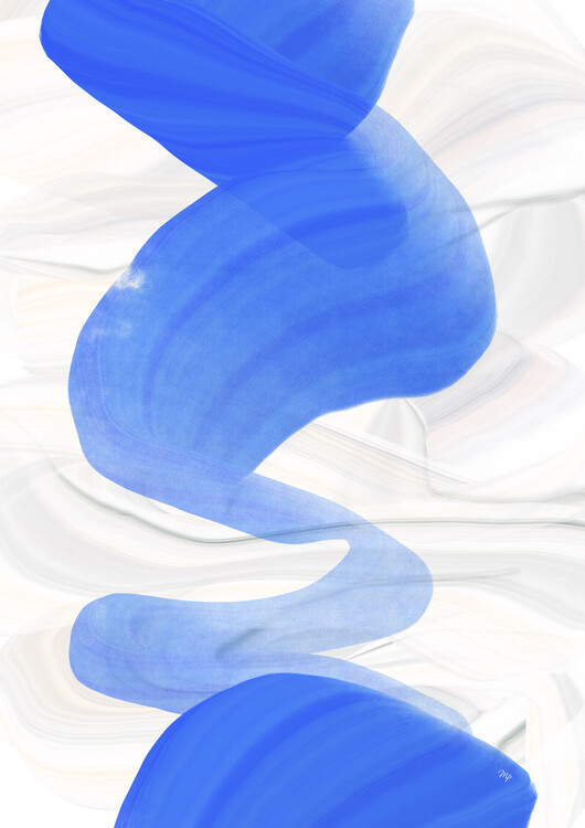 Plakát Abstract Blue Ink Water