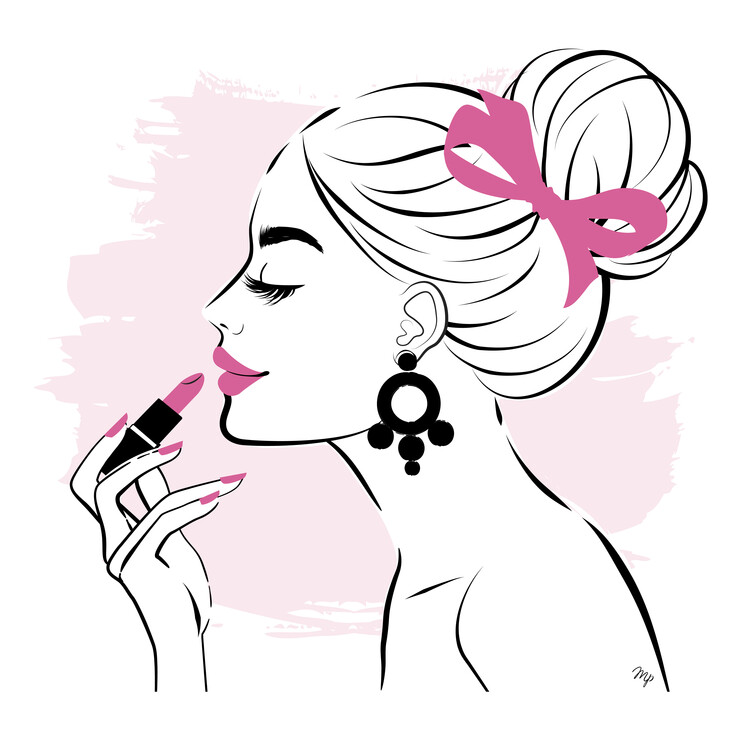 Plakát Pretty woman with lipstick