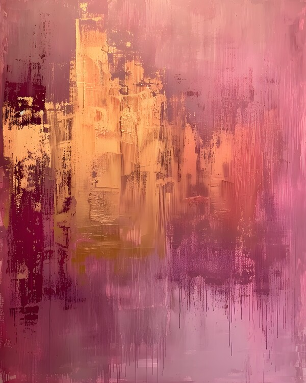 Plakát Abstract in Rose and Gold