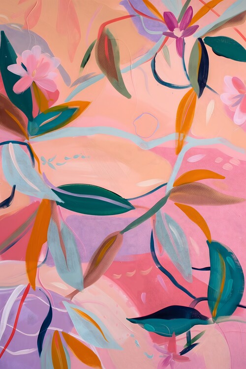 Plakát Expressive Flowers