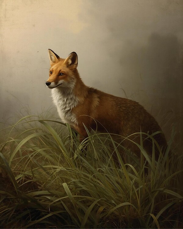 Plakát Fox on a morning walk