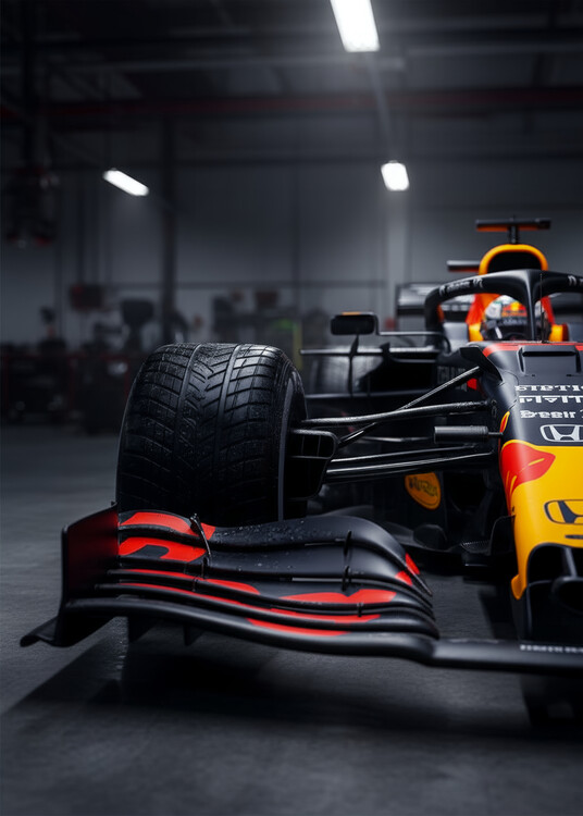 Plakát F1 Race Car in Garage