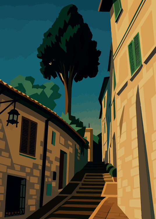 Plakát Italy - Assisi Street Wall Art - Italy  Deco Poster Vintage