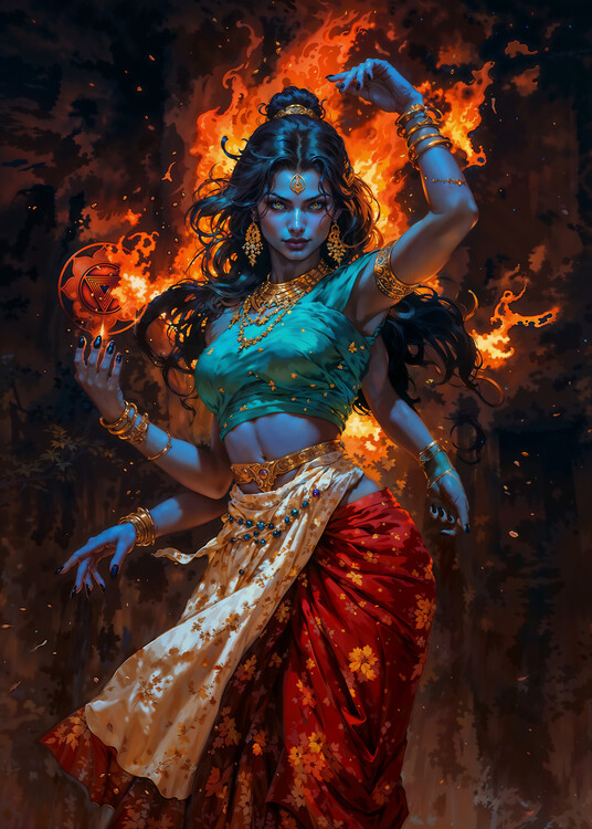 Plakát Night Mother of Infinite Flame Kali Goddess