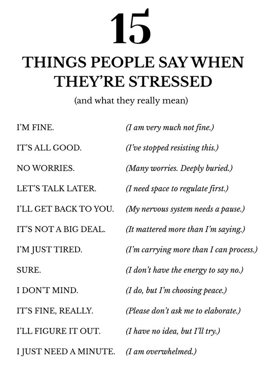 Plakát 15 Things People Say When They're Stressed